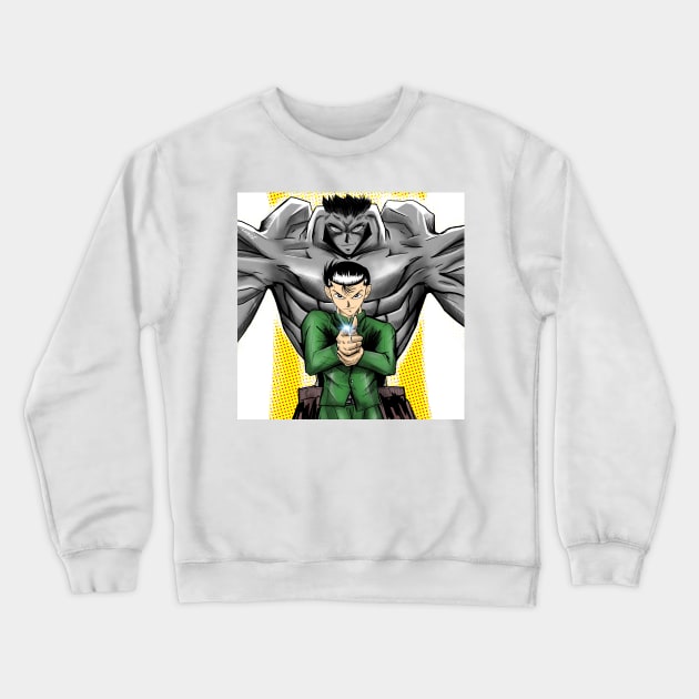 yusuke urameshi the spirit detective and toguro arts in shonen comics Crewneck Sweatshirt by jorge_lebeau